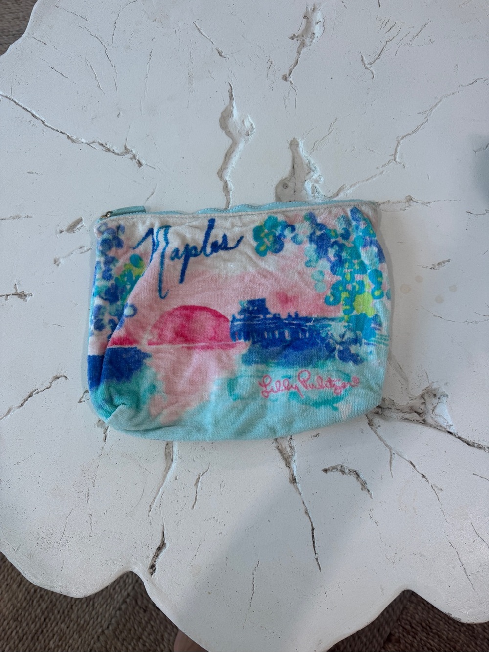 Lilly Pulitzer Naples Themed towel Zip Pouch